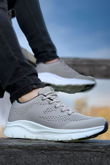 Bej Triko Örme Rahat Erkek Spor Ayakkabı