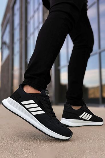 Siyah Beyaz Dunk Çizgili Erkek Spor Ayakkabı