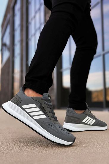 Füme Beyaz Dunk Çizgili Erkek Spor Ayakkabı