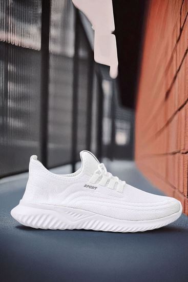 Beyaz Triko Spor Ayakkabı 