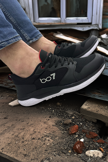 Siyah Beyaz Handball Triko Ortopedik Erkek Ayakkabı