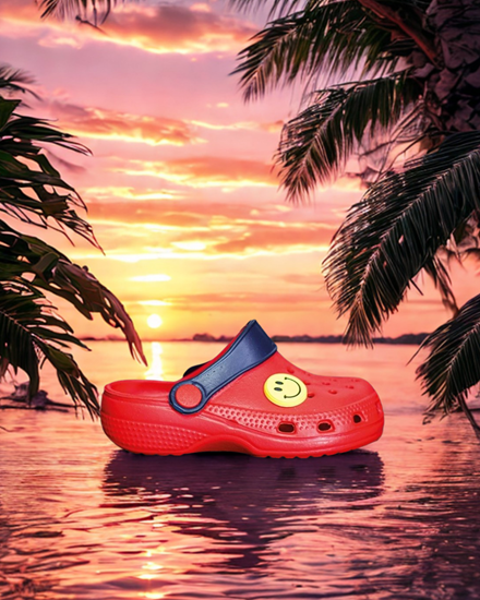 Kırmızı Emojili Ortopedik Unisex Sandalet/Terlik