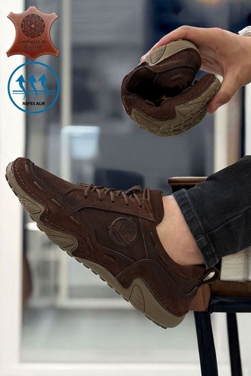 Kahve Nubuk Hakiki Deri Spider Erkek Çarık Ayakkabı