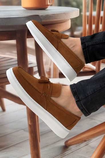 Taba Hakiki Deri Püsküllü Hafif Erkek Klasik Ayakkabı