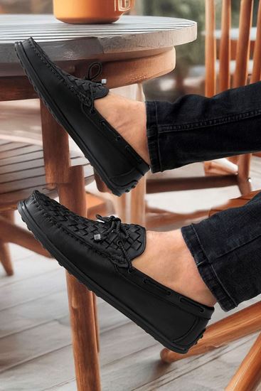 Siyah Hakiki Deri Erkek Klasik Ayakkabı