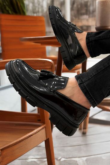 Rugan Püsküllü Kalın Taban Erkek Klasik Ayakkabı