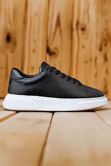 Siyah Hakiki Deri Erkek Casual Ayakkabı