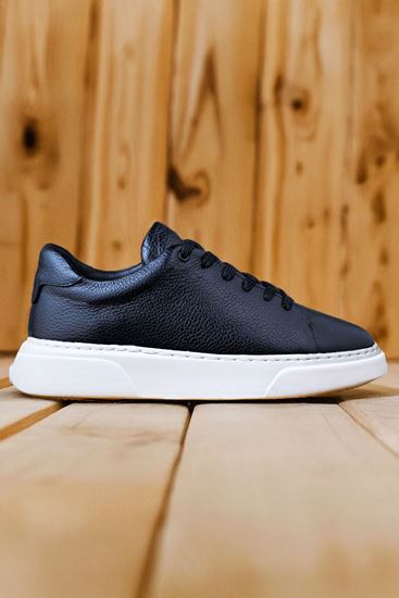 Lacivert Hakiki Deri Erkek Casual Ayakkabı