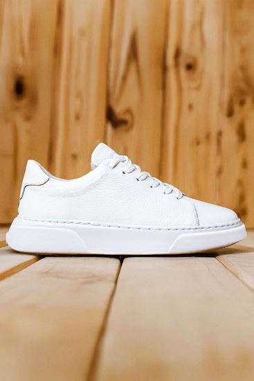 Beyaz Hakiki Deri Erkek Casual Ayakkabı