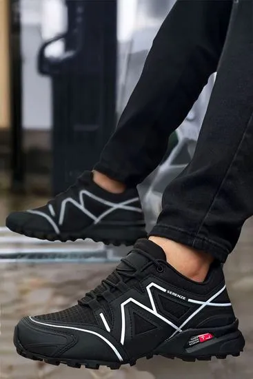 Siyah Beyaz Cross X  Outdoor Trekking Erkek Ayakkabı