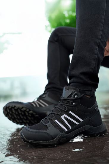 Siyah Beyaz Outdoor Trekking Erkek Spor Bot