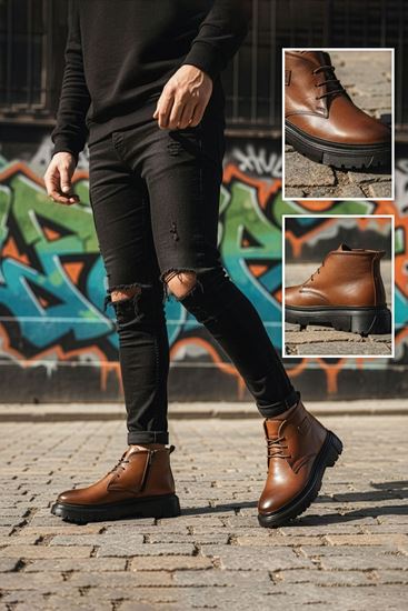 Taba Hakiki Deri Erkek Yarım Bot