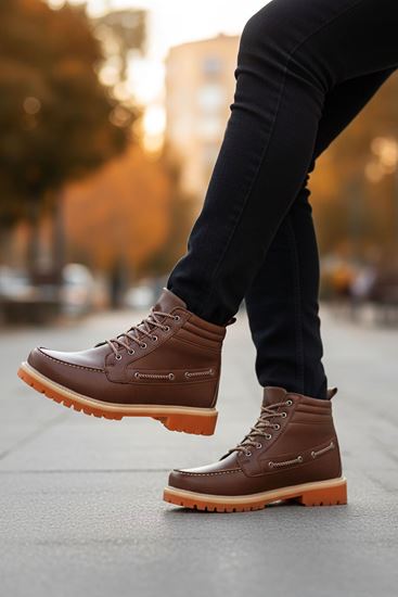 Kahve Retro Erkek Klasik Bot