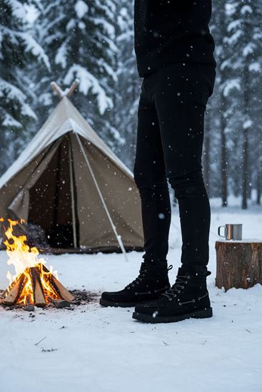 Siyah Süet Retro Erkek Klasik Bot