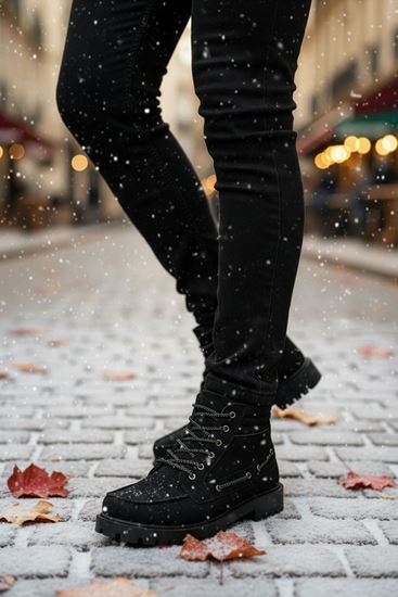 Siyah Süet Retro Erkek Klasik Bot