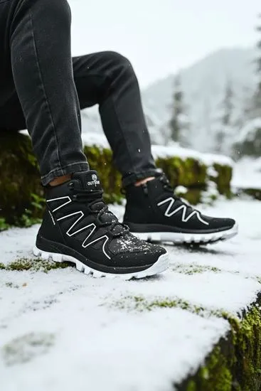 Siyah Beyaz Street Erkek Outdoor Trekking Bot