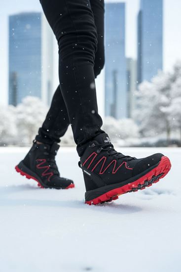 Siyah Kırmızı Street Erkek Outdoor Trekking Bot