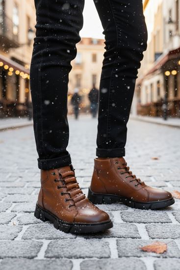 Taba Merdiven Lastikli Hakiki Deri Erkek Bot