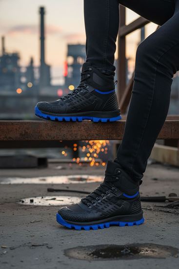 Siyah Mavi Hydro Su Geçirmez Erkek Outdoor Trekking Bot