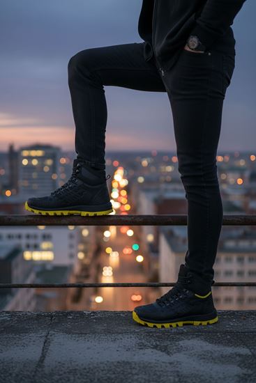 Siyah Sarı Hydro Su Geçirmez Erkek Outdoor Trekking Bot