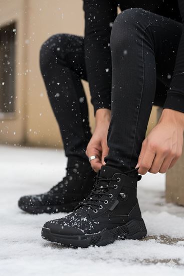 Siyah Dust Erkek Postal Fermuarsız Bot