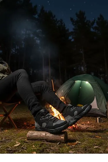 Siyah Gri İçi Kürklü Erkek Outdoor Trekking Yarım Bot