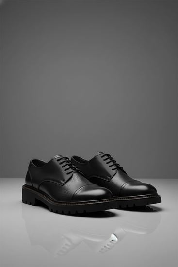 Siyah Desenli Hakiki Deri Erkek Klasik Ayakkabı