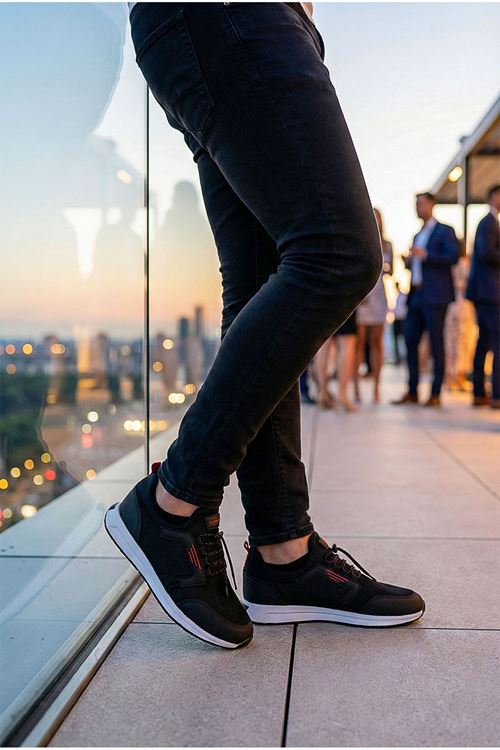 Siyah Beyaz Motion Erkek Spor Ayakkabı