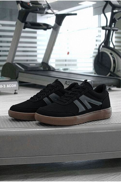 Siyah Kahve Silica Kumaş Erkek Spor Ayakkabı