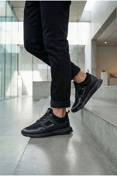Siyah Mesh Erkek Spor Ayakkabı