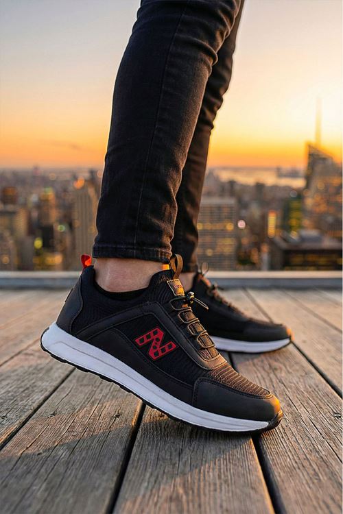 Siyah Kırmızı New Erkek Spor Ayakkabı