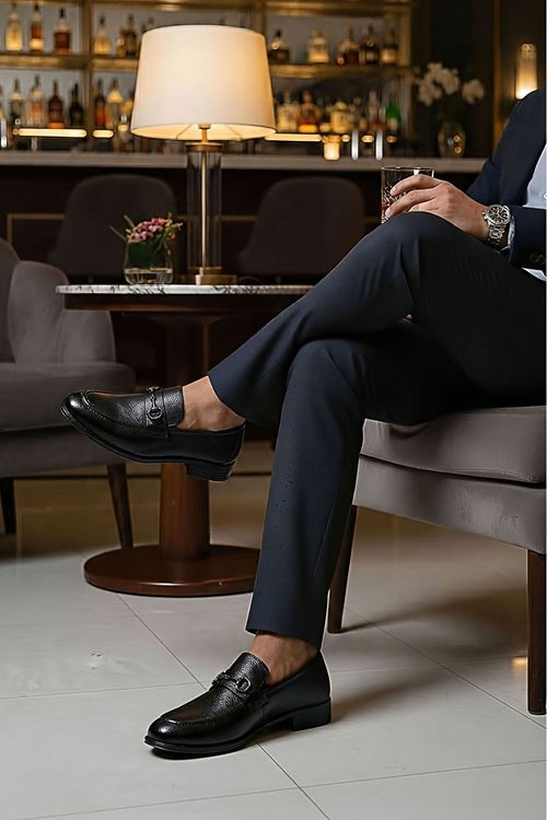 Siyah Prime Hakiki Deri Erkek Klasik Ayakkabı