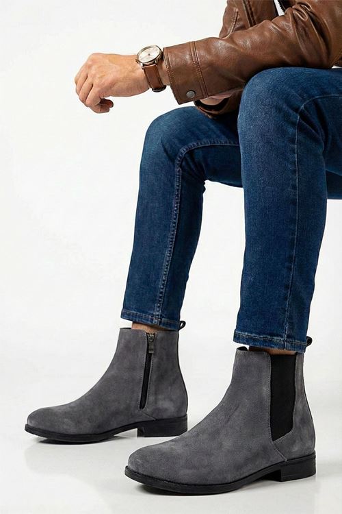 Füme Vega Erkek Hakiki Deri Chelsea Bot