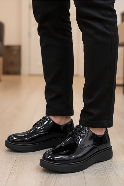 Rugan Kalın Taban Rossi Erkek Klasik Ayakkabı