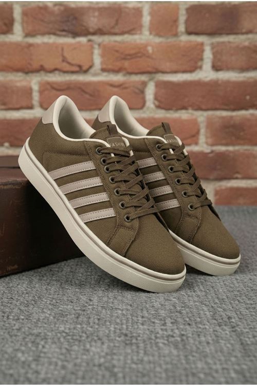 Kahve Çizgili Jean Erkek Spor Ayakkabı 