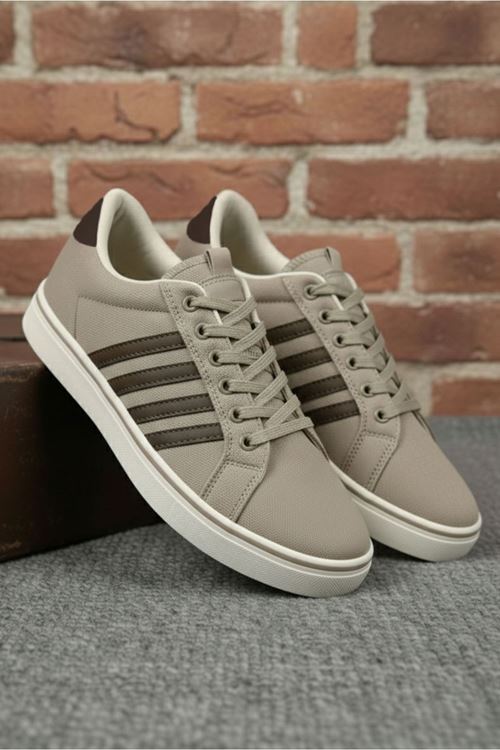 Bej Çizgili Jean Erkek Spor Ayakkabı