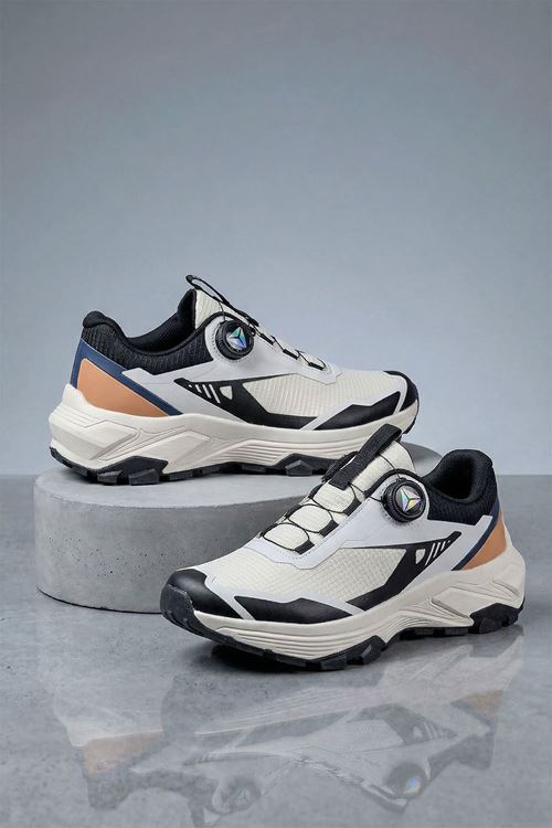 Akıllı Bağcıklı Bej Siyah Orion Erkek Spor Ayakkabı