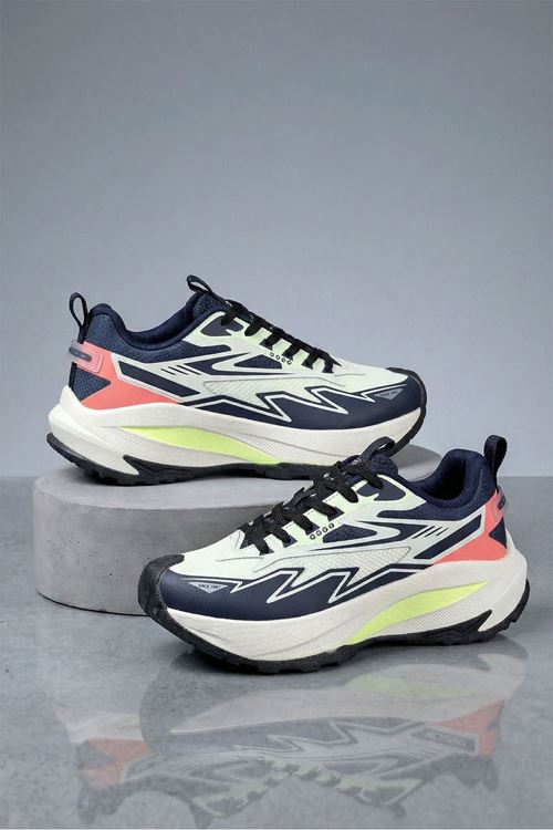 Beyaz Lacivert Bolt Erkek Spor Ayakkabı  - (DAR KALIPTIR!)