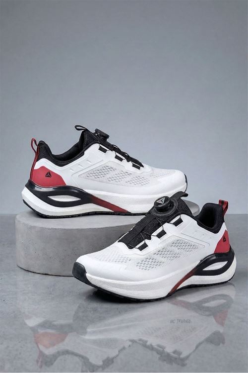 Beyaz Kırmızı Akıllı Bağcıklı Sprint Erkek Spor Ayakkabı
