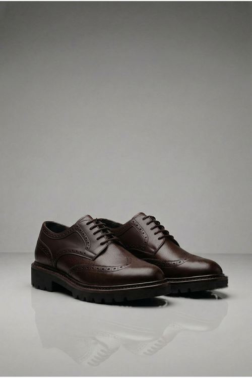 Kahve Cilt Desenli Brutus Hakiki Deri Klasik Erkek Ayakkabı