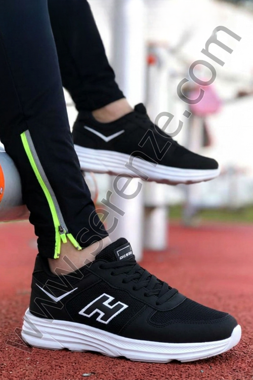 Siyah Beyaz Hummer Erkek Spor Ayakkabı 