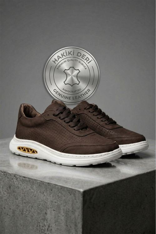 Kahve Core Hakiki Nubuk Deri Erkek Günlük Spor Ayakkabı