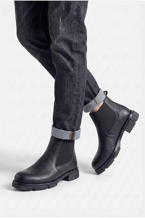 Siyah Tracker Hakiki Deri Chelsea Erkek Bot