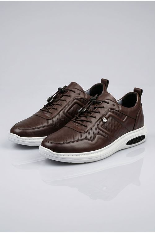 Kahve Flow Hakiki Deri Erkek Günlük Spor Ayakkabı