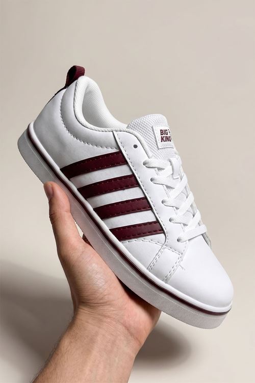 Bordo Beyaz Vento Erkek Sneaker Ayakkabı