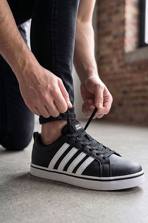 Siyah Beyaz Vento Erkek Sneaker Ayakkabı