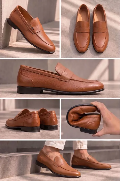 Taba Cilt Hogg Esnek Taban Hakiki Deri Erkek Klasik Ayakkabı