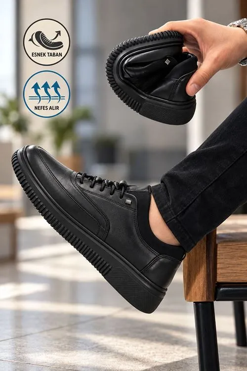 Siyah Comfort Hakiki Deri Erkek Ayakkabı