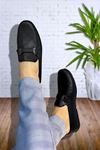 Siyah Lazerli Erkek Loafer Ayakkabı