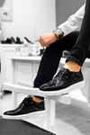Siyah Rugan Delikli Erkek Günlük Ayakkabı